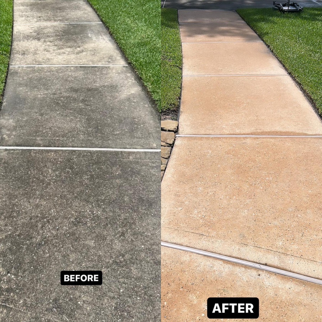 Professional Driveway and Sidewalk Pressure Washing in Pearland Texas by FB