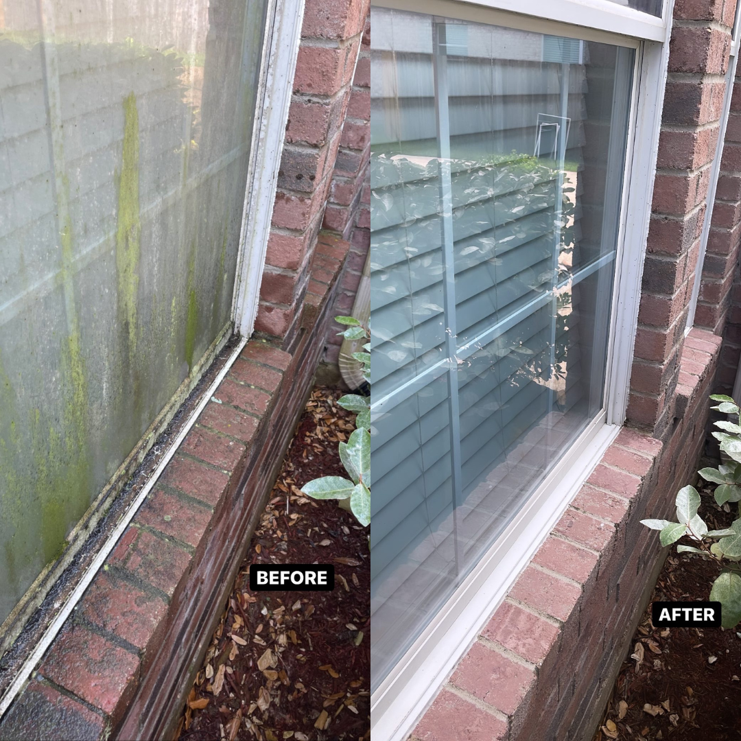 Professional window cleaning services by FB Pressure Washing in Pearland, Texas - ensuring sparkling clean windows and improved property aesthetics